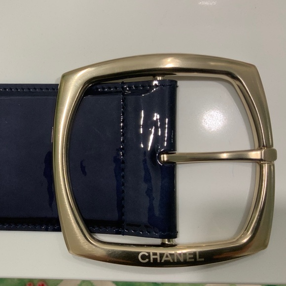 CHANEL navy silk midi vintage dress with belt - Picture 7 of 7